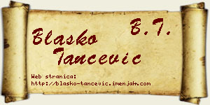 Blaško Tančević vizit kartica